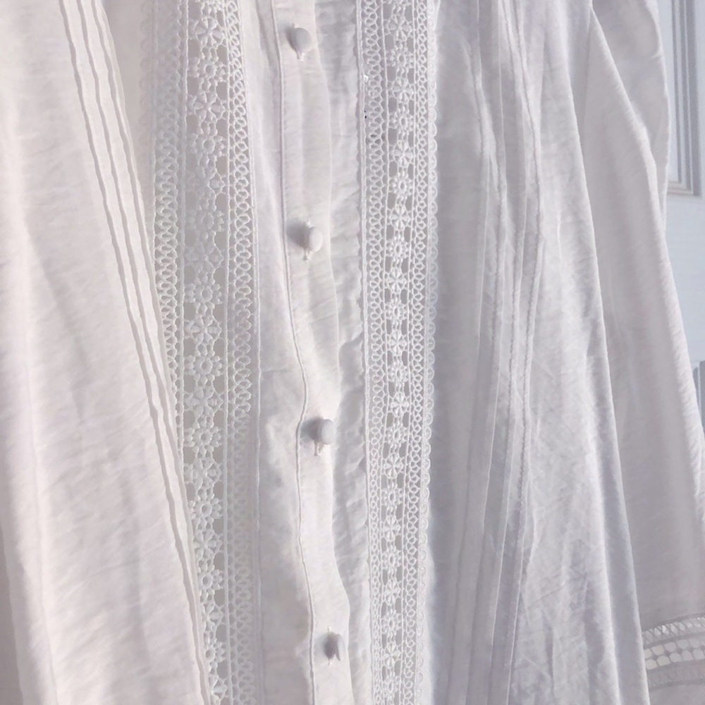 New with tags Mango poplin boho shirt peasant blouse openwork MNG sz xs HP❤️‍🔥 - Picture 6 of 9